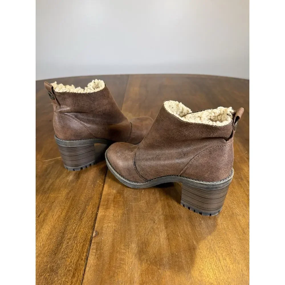 Blowfish Malibu Bootie Boots Faux Fur Zipper Cottage Brown Model 1707 Size 8.5 - Picture 5 of 14
